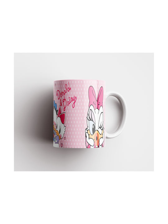 Weiße Keramiktasse 330ml Donald & Daisy Dp4585