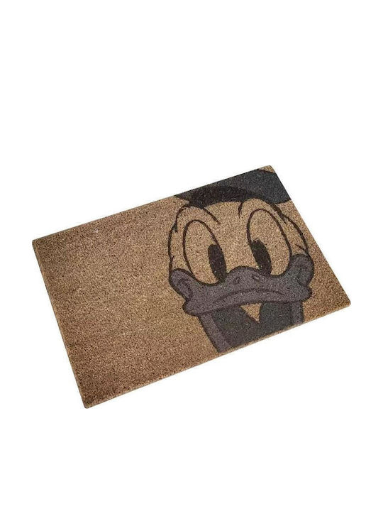 Disney Covor de Intrare din Cocos cu Suport Antiderapant Donald Duck Ecru 60x40buc Grosime 15mm