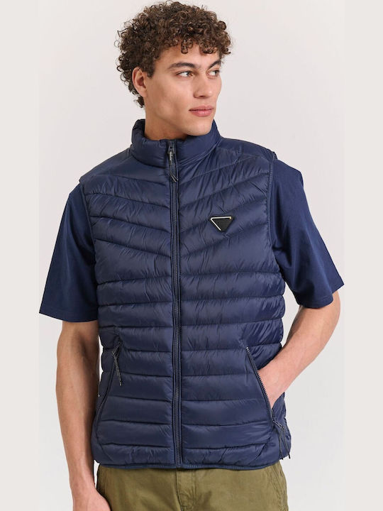 Funky Buddha Αμάνικο Μπουφάν Puffer Navy Μπλε