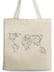 Einkaufstasche Canvas 100% Recycelte Baumwolle Druck Minimal Map