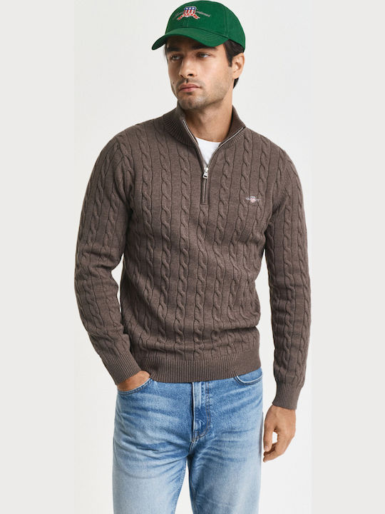 Gant Πουλόβερ Μακρυμάνικο Dark Brown