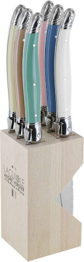 Andre Verdier Laguiole Debutant Set of Knives with Base made of Stainless Steel 12cm 6 Pieces