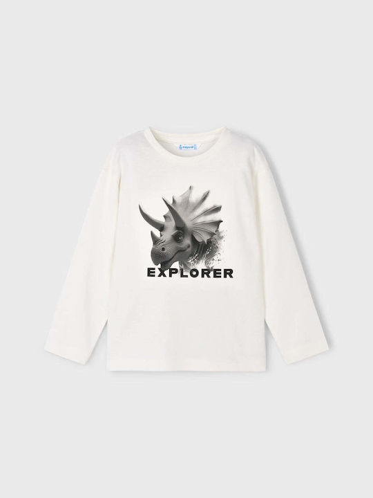 Mayoral Παιδική Μπλούζα Μακρυμάνικη Λευκή Explorer