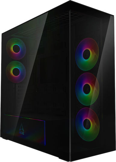 Arctic Xtender Gaming Midi Tower Κουτί Υπολογιστή με Πλαϊνό Παράθυρο Μαύρο