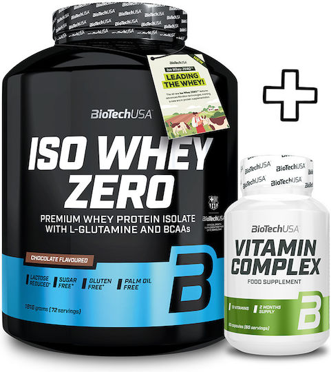 Biotech Usa Iso Whey Zero 1816g Catalan Caramel Cream & Biotech Usa Vitamin Complex 60 Caps Custom Bundle