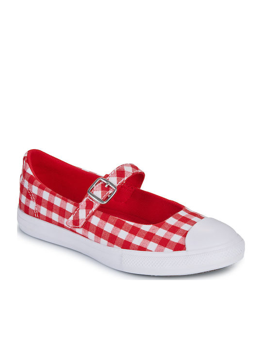 Παιδικές Μπαλαρίνες mit Bügel- und Schleifenverschluss Rot Dainty Mary Jane