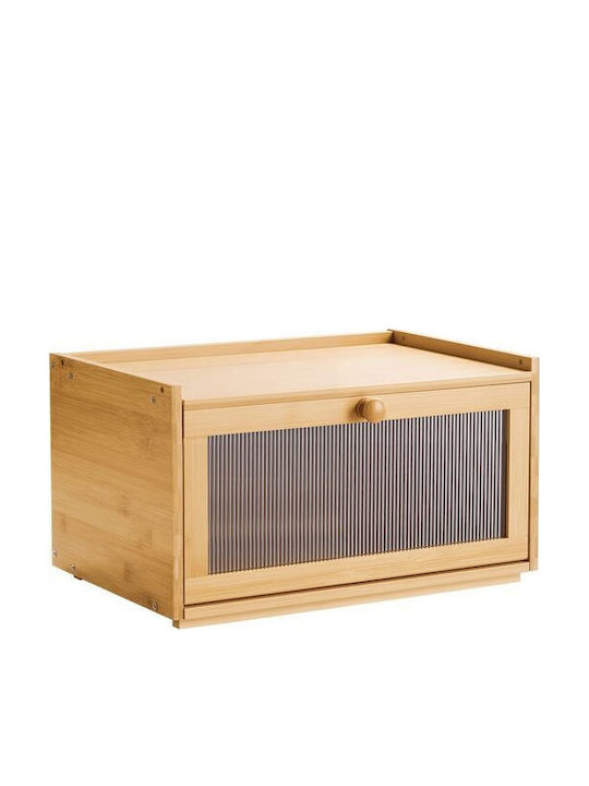 Vivatechnix Cutie de pâine cu capac din bambus Bej 39x25x22cm