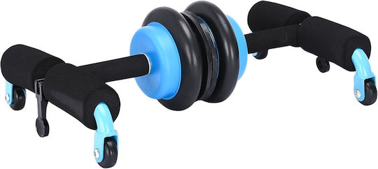 Powrx Double Multifunctional Ab Wheel Abs Push-ups Stainless Steel Blue
