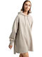 Mini Athletic Dress with Hood Beige