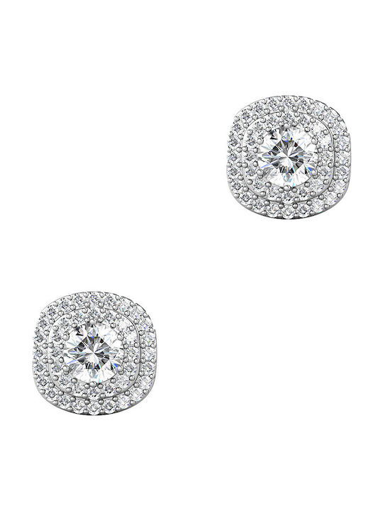 Kiriakos Gofas Silver Earrings with Moissanite