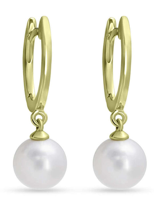 CHrysolithos Earrings made of Gold 9K with Pearls