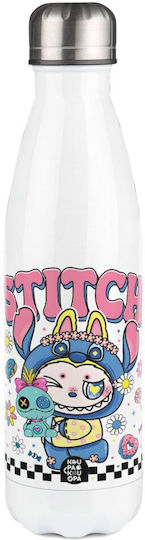 Koupakoupa Labubu Stitch Recyclable Bottle Thermos Stainless Steel BPA Free 500ml White