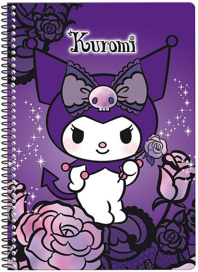 Spiral Notebook Graffiti Kuromi B5 17x25cm 2 Subjects 30 Purple Paper Sheets 25202a