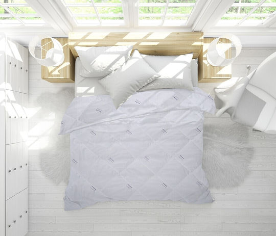 Alcam Πάπλωμα Ημίδιπλο με Γέμιση Microfiber 180x200εκ. Λιλά 350 GSM