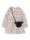 Children's Dress Sweatshirt Long Sleeve Set with Accessories Beige Skoro