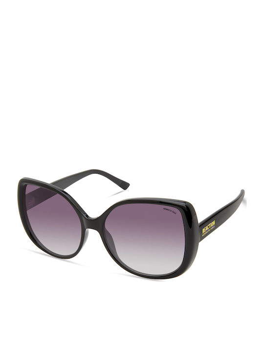 Kenneth Cole Women's Sunglasses with Black Plastic Frame and Purple Gradient Lens
