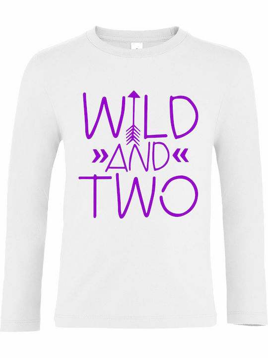 Kids Long-sleeved White Blouse WIld and TWO