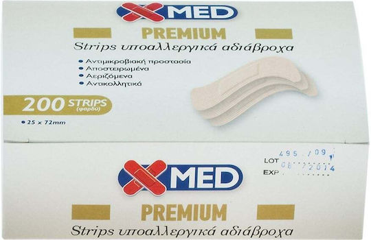 X-Med Premium Strips Αυτοκόλλητα Επιθέματα 25x75cm 200τμχ