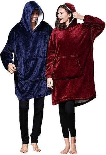 Hoodie Set Huggle Ultra Plush Hoodie Blau Rot Unisex 2 Stück Universell