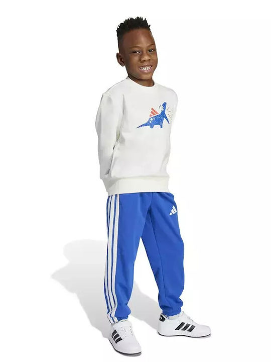 adidas Kids Sweatpants Set White Royal Blue 2pcs Essentials