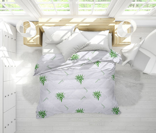 Alcam Πάπλωμα Ημίδιπλο με Γέμιση Microfiber 180x200εκ. Πράσινο 350 GSM