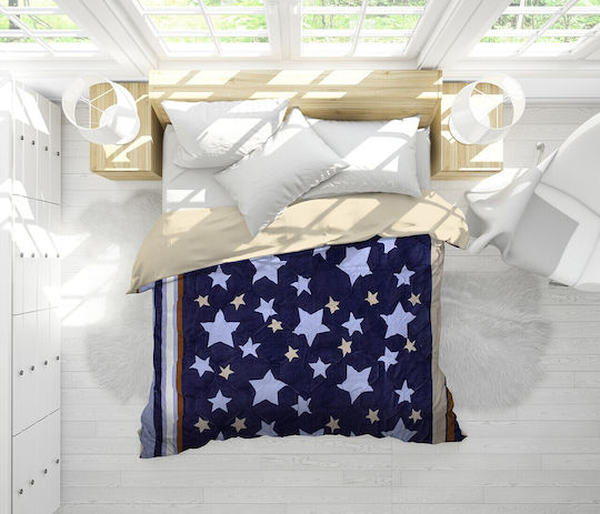 Alcam Stars Fleece Διπλό Μπλε 200x220cm