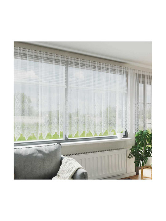 vidaXL Κουρτίνα Παραθύρου με Τρέσα Λευκή 400x140εκ.