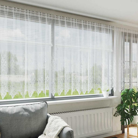 vidaXL White Window Curtain with Pencil Pleat 400x140cm