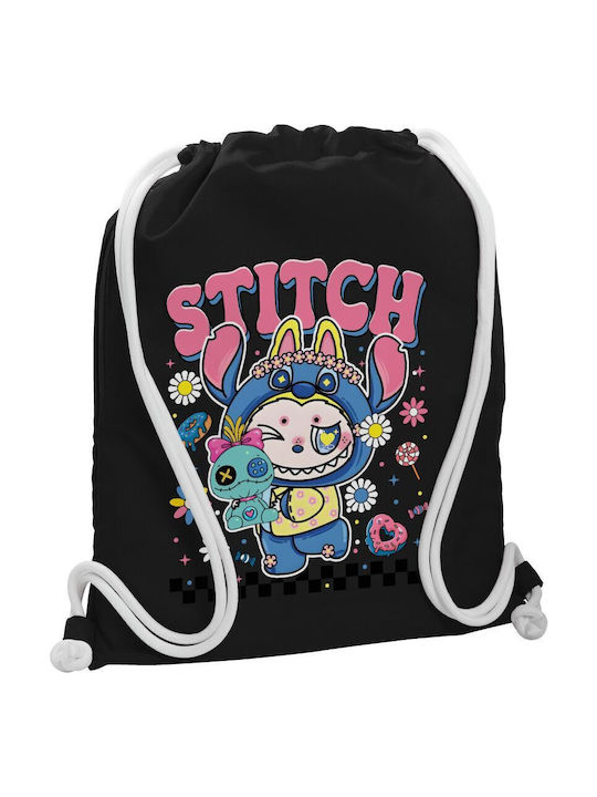 Koupakoupa Labubu Stitch Kids Bag Backpack Black 48cmx40cmcm