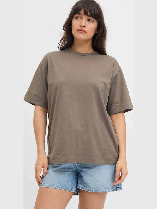 Jack & Jones Дамско T-shirt Светло Кафяво