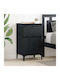 Wooden Bedside Table Black Oak 40x35x70cm