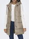 Γυναικείο Αμάνικο Puffer Μπουφάν για Χειμώνα Silver Mink Sandy Brown