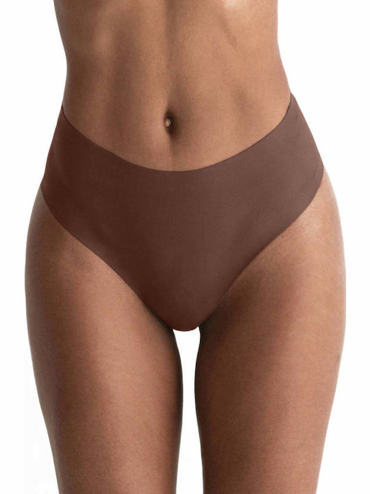 High-waisted Women's Slip Seamless Brown