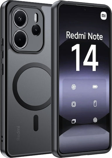 Θήκη Xiaomi Redmi Note 14 4g Magsafe Erbord Matt Case Μαύρη + Γυαλί Οθόνη