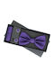 Set De 3 Piese Cravate Papillon Butoni De Manșetă Batistă Pentru Bărbați Buticcochet Violet Închis Setp248