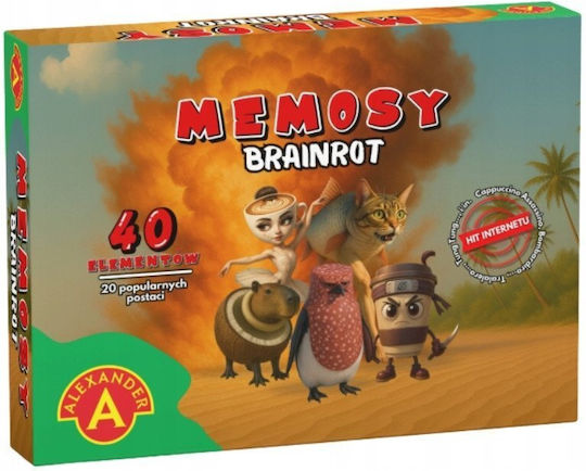 Board Game Brainrot - Memosy: Crocodillo, Tralal, Ballerina Capuccina for 2-4 Players 3+ Years Old (PL) Alexander Toys