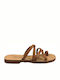 Women's Flat Sandals in Beige Color