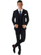 Men's Suit with Vest Blue-black