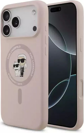 Karl Lagerfeld Liquid Umschlag Rückseite Silikon Rosa (iPhone 17 Pro Max)