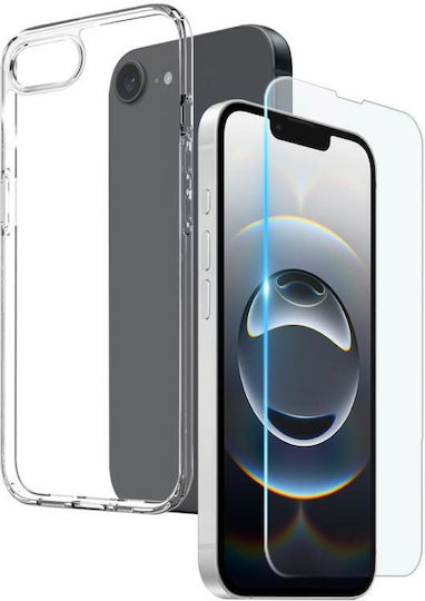 iPhone 16e Northjo 2 În 1 Husa TPU Folie Protectie Telefon Sticlă Temperată Transparentă