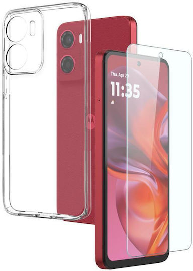Motorola Moto G05 E15 Northjo 2 In 1 TPU Phone Case Screen Protector Tempered Glass Film Clear