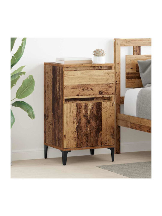 Wooden Bedside Tables with Metal Legs Old Wood ...