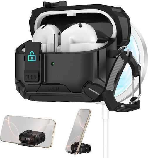 Magnetic Holder με Γάντζο σε Μαύρο χρώμα για Samsung Galaxy Buds 3 / 3 FE / 3 Pro