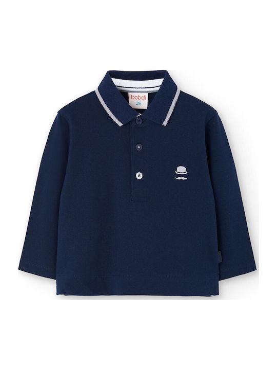 Boboli Παιδικό Polo Μακρυμάνικο Σκούρο Μπλε