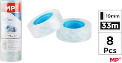 Transparent Adhesive Tape 19mmx33m 8pcs Transparent Adhesive Tape 19mmx33m 8pcs