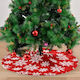 Weihnachtsbaumrock ''Schneeflocken'' Rot Ψάθινη Φ120εκ.