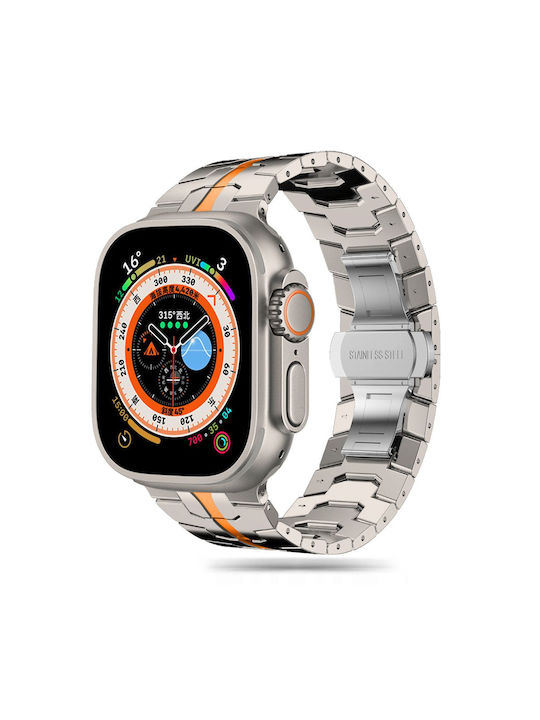 Tech-Protect Armband Titanium/Orange (Apple Watch 4, 5, 6, 7, 8, 9, SE, Ultra) Tech-Protect Armband Titanium/Orange (Apple Watch 4, 5, 6, 7, 8, 9, SE, Ultra)