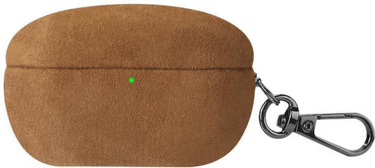 Sony WF-1000XM5 Turned Fur Leather Earphone Case With Hook Yellow