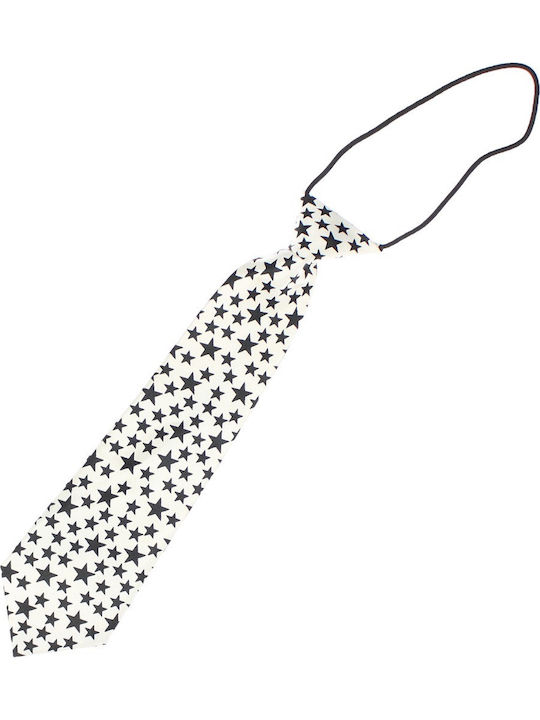 Children's Tie Buticcochet Synthetic Material 28 Cm White Black Stars Crv276