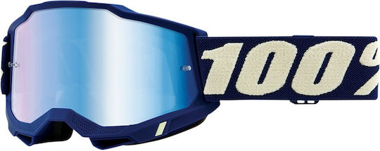 100% Accuri2 Deepmarine-Mirror Blue Motorcycle Mask